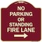 Signmission No Parking or Standing Fire Lane W/ Right Arrow Heavy-Gauge Aluminum Sign, 18" x 18", BU-1818-23682 A-DES-BU-1818-23682 - alternate 1